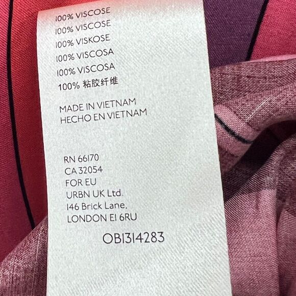 Free People Mackenzie Shirt Womens S Red Pink Striped Sleeveless Wrap Button Top - Picture 15 of 16